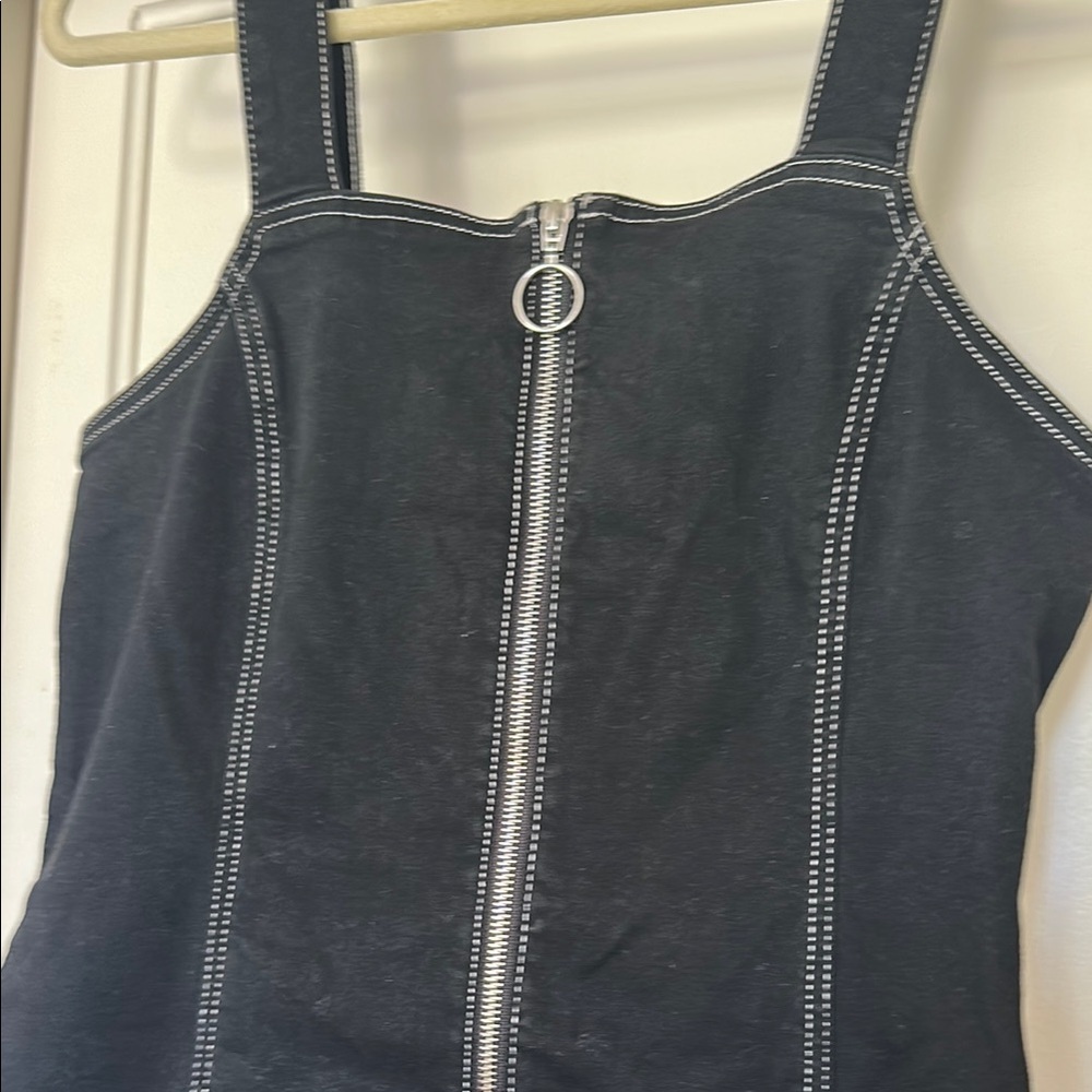 NWT Topshop Black Sheath Mini Dress Square Neck Stretch black/dark blue